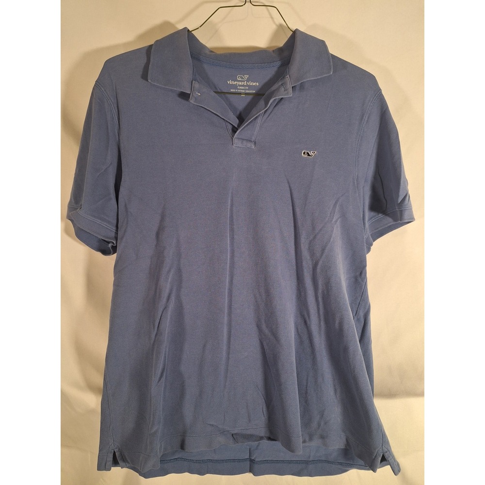 Vineyard Vines Mens Blue Classic Fit Cotton Short‎ Sleeve Polo Shirt